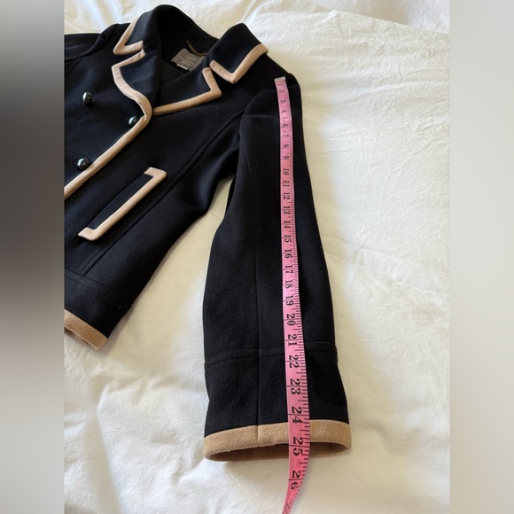 J. Crew | Women’s Large (12 to 14) | Black Tan Wool Peacoat Nello Gori Jacket - Picture 3 of 9